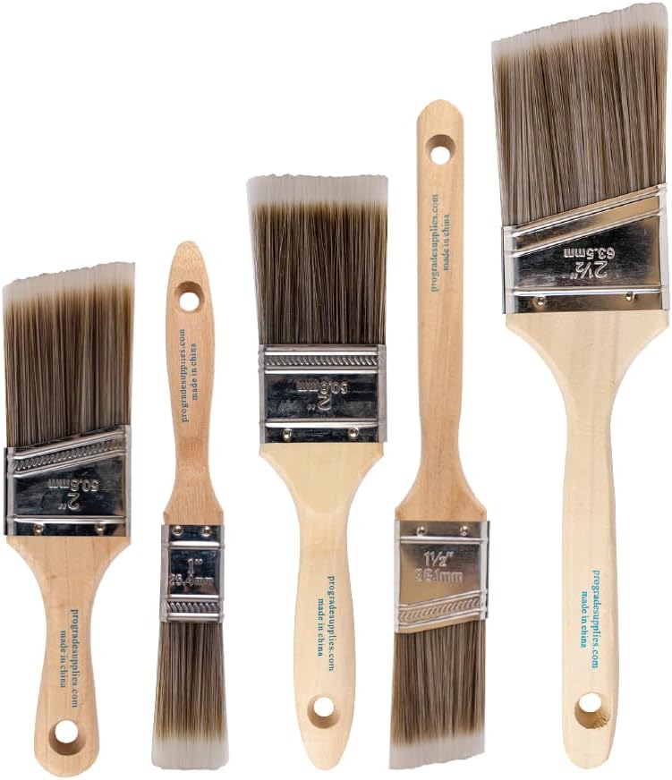 Interior Design Drawing - 5-Piece Paint Brush Set, Flat &