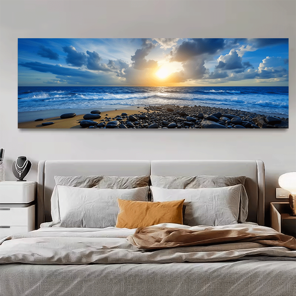 Interior Design Drawing - 1PC-Canvas poster Unframed Ocean Sunset Beach