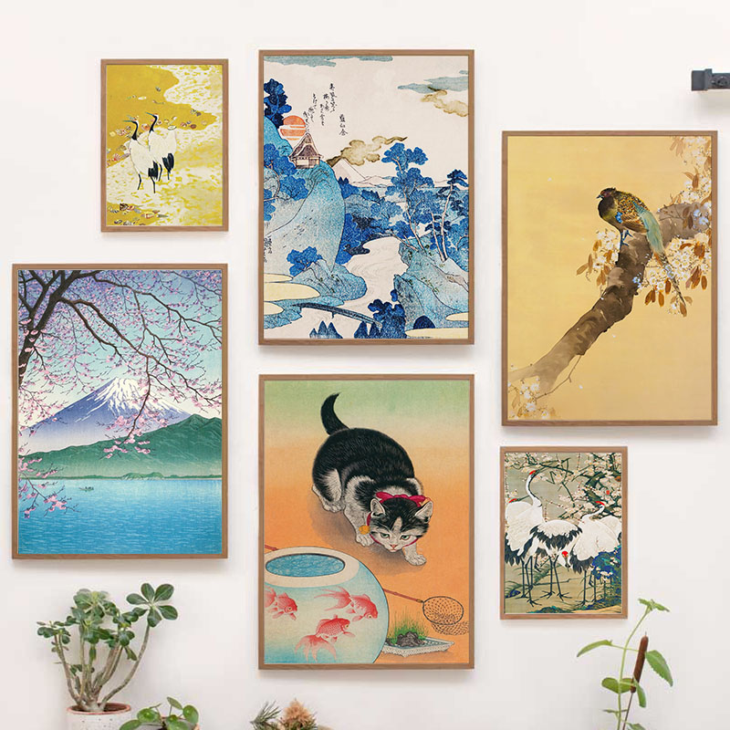 Interior Design Drawing - Japanese Katsushika Hokusai Canvas Painting Wall
