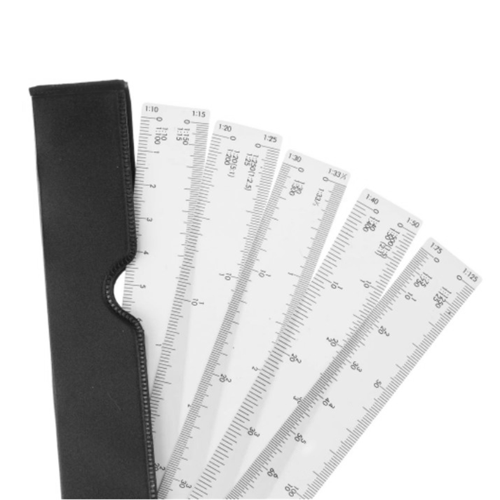 Interior Design Education - Lightweight Plastic Fan Shape Scale Ruler