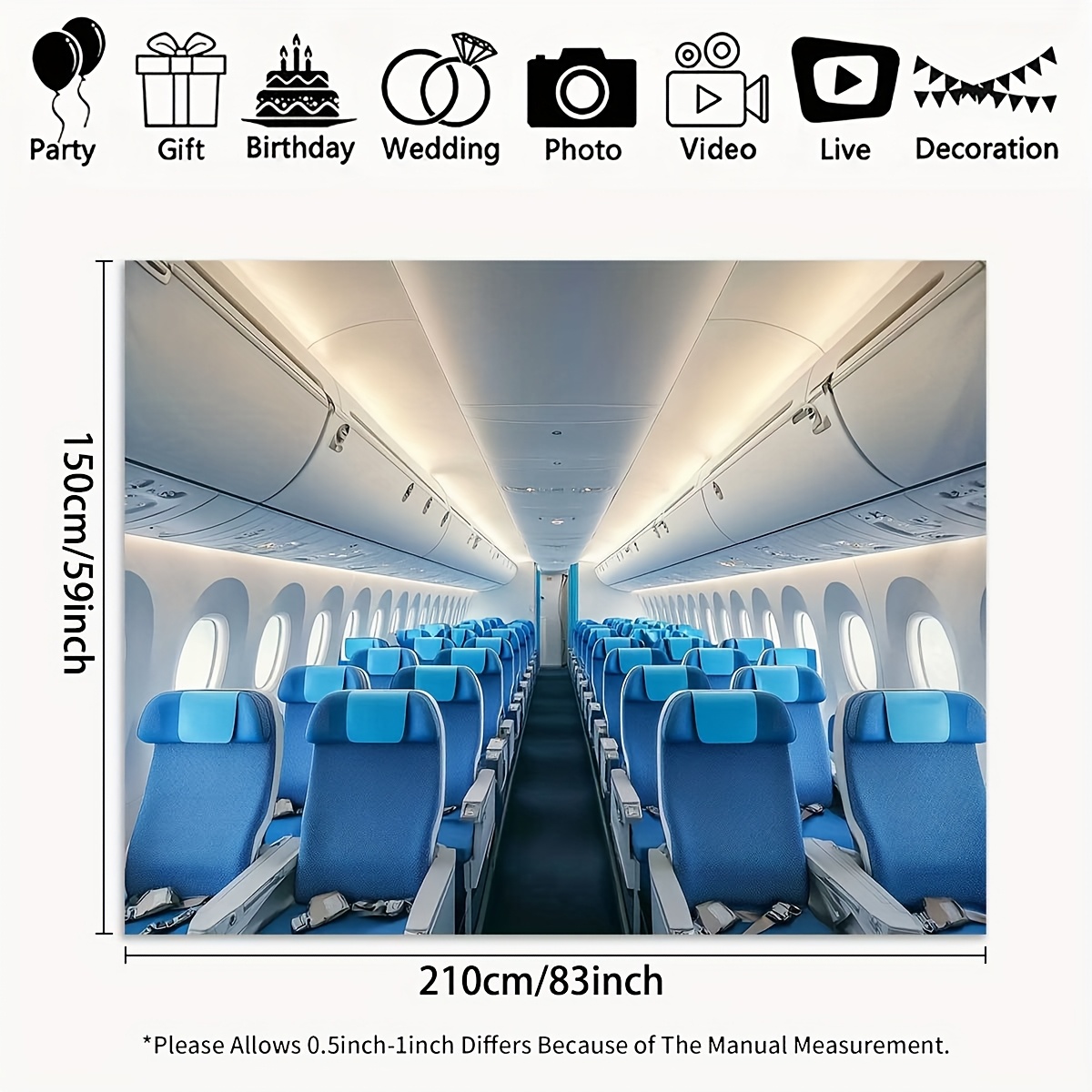 1pc aircraft cabin party Backg - Interior Design Years Of School review and price