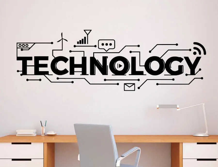 Technology Lettering Wall Deca - Interior Design Education review and price