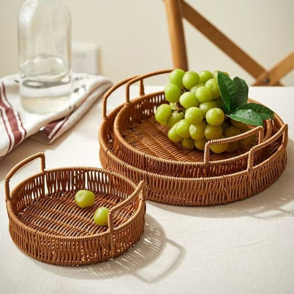 Large Capacity Imitation Ratta - Rattan Tray Handle review and price