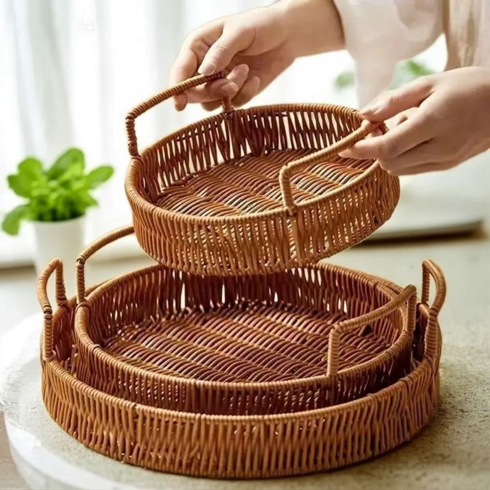 Large Capacity Imitation Ratta - Rattan Tray Handle review and price