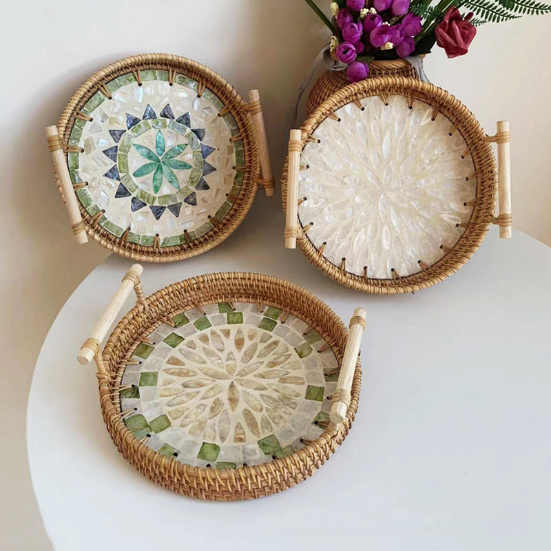 Vintage Handmade Rattan Woven  - Rattan Tray Handle review and price