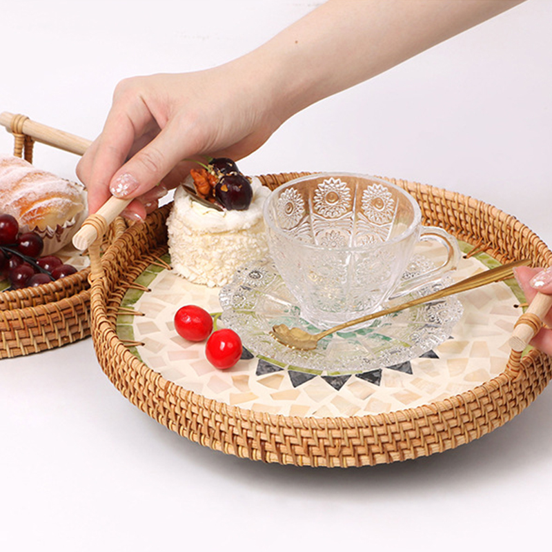 Vintage Handmade Rattan Woven  - Rattan Tray Handle review and price
