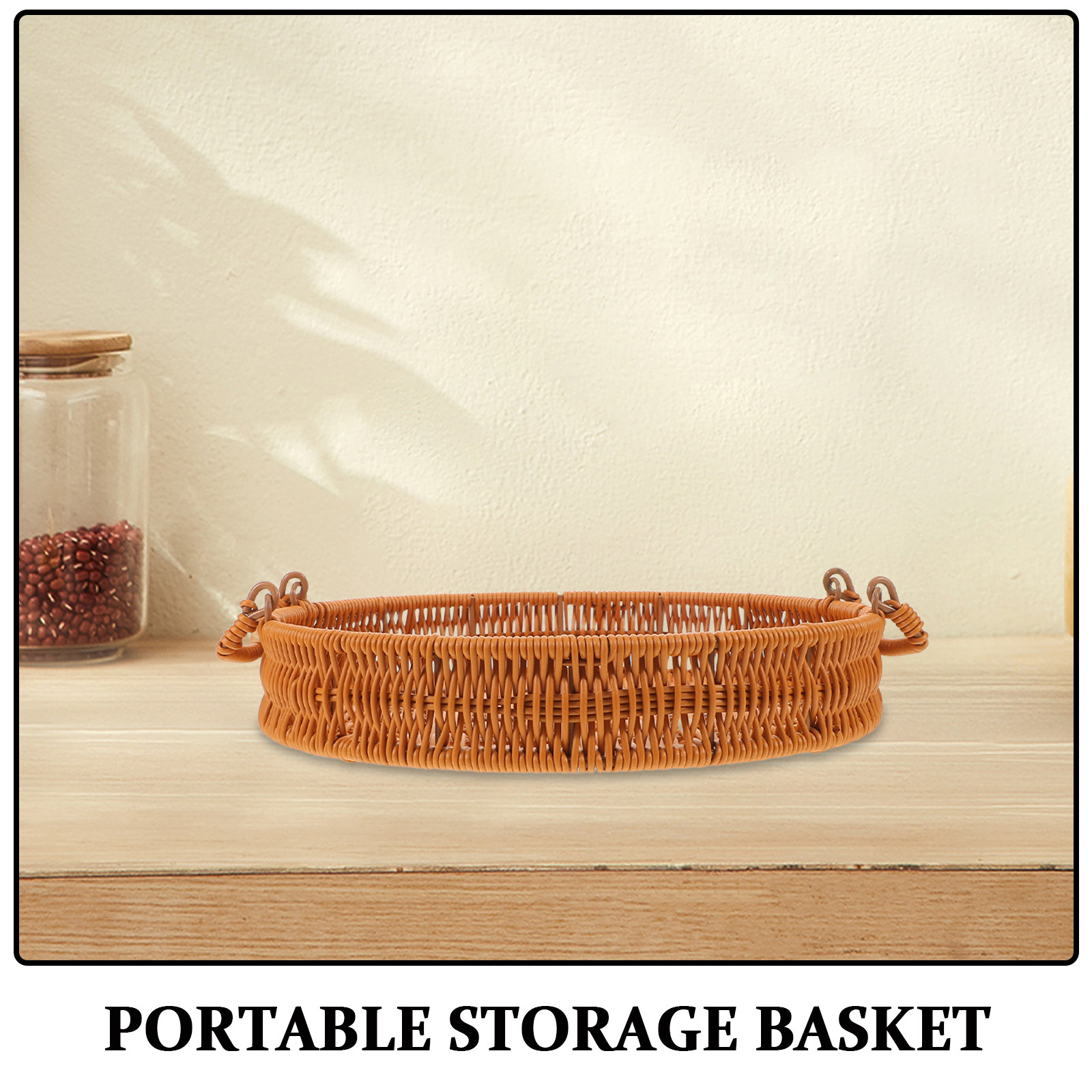 Round 12 Inch Handwoven Imitat - Rattan Tray Handle review and price