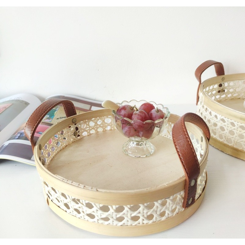 Handmade retro Nordic rattan t - Rattan Tray Handle review and price