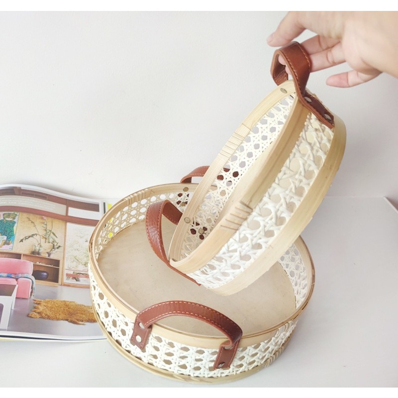 Handmade retro Nordic rattan t - Rattan Tray Handle review and price