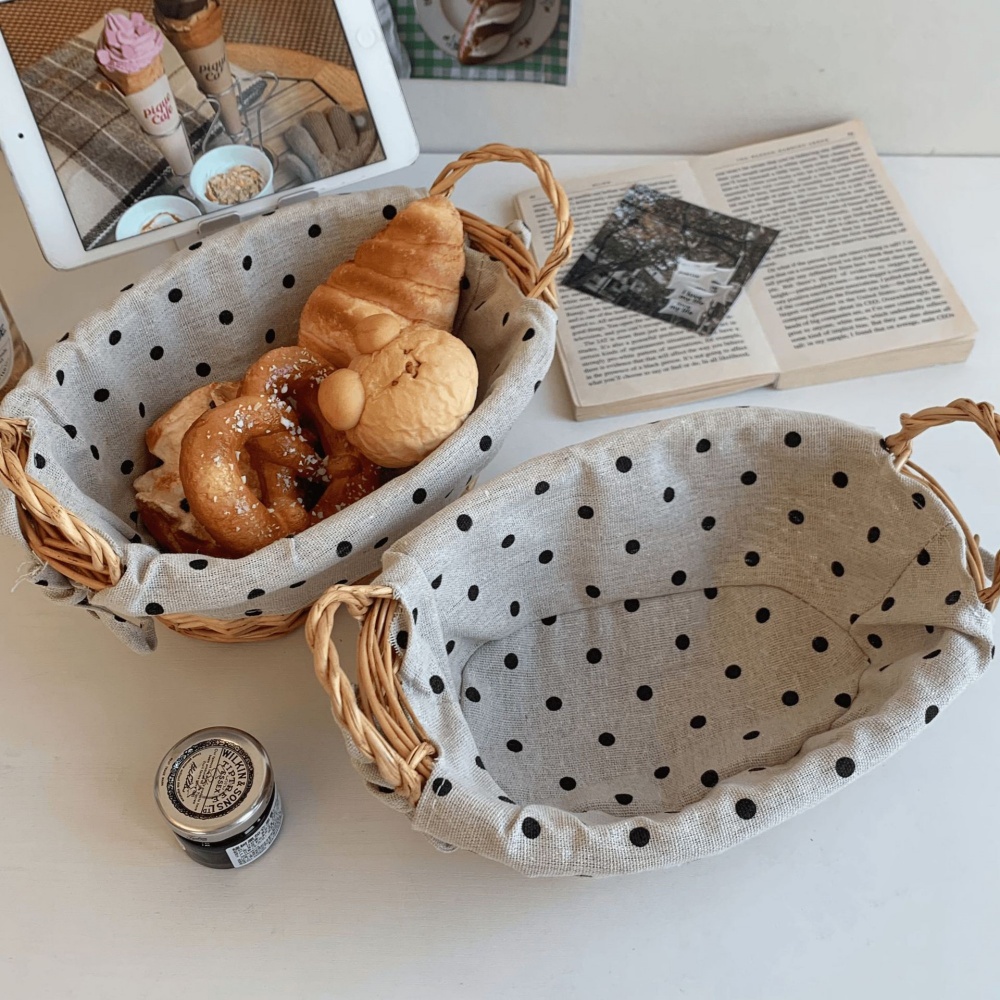 Vintage Fabric Rattan Storage  - Rattan Tray Handle review and price