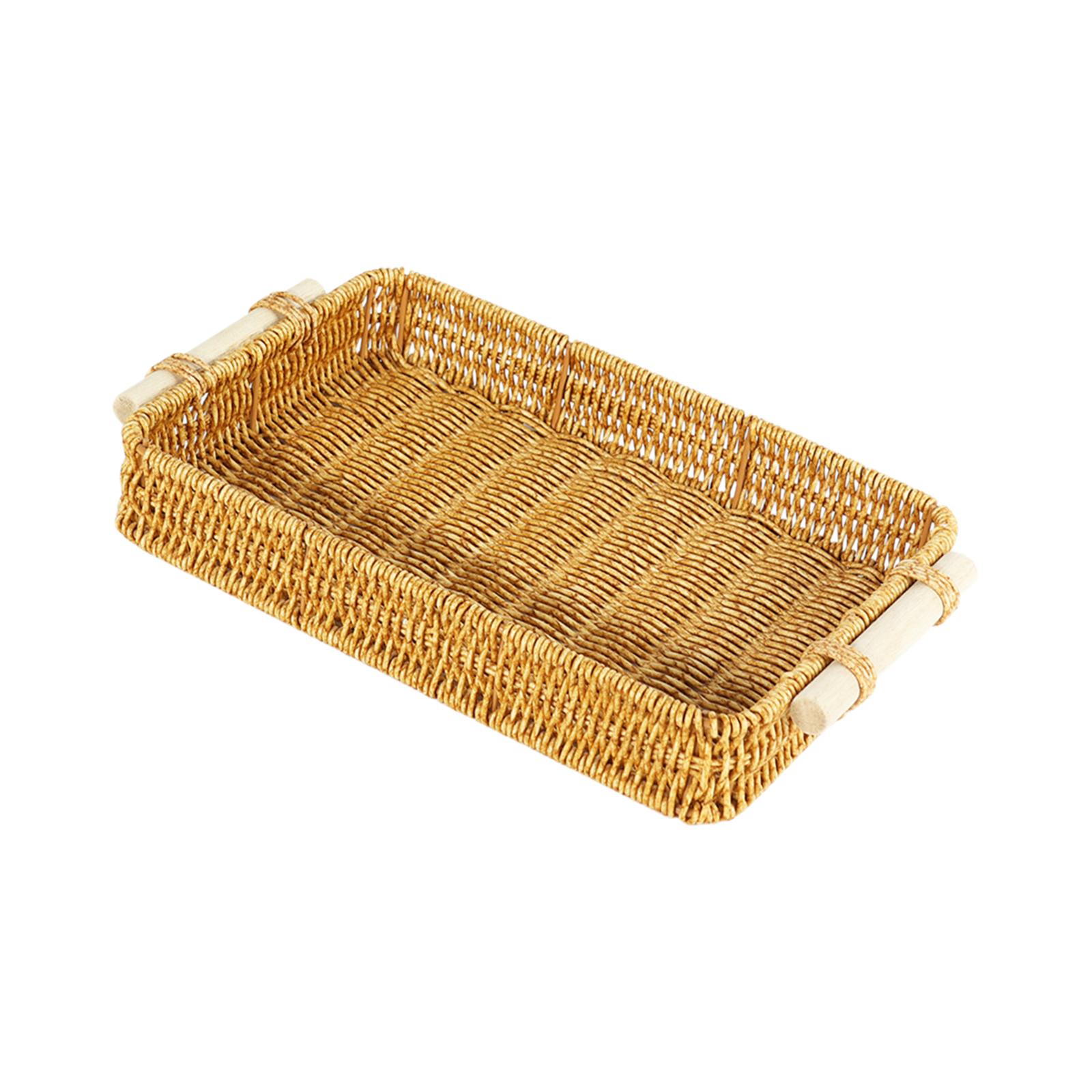 Imitation Rattan Woven Storage - Rattan Tray Handle review and price