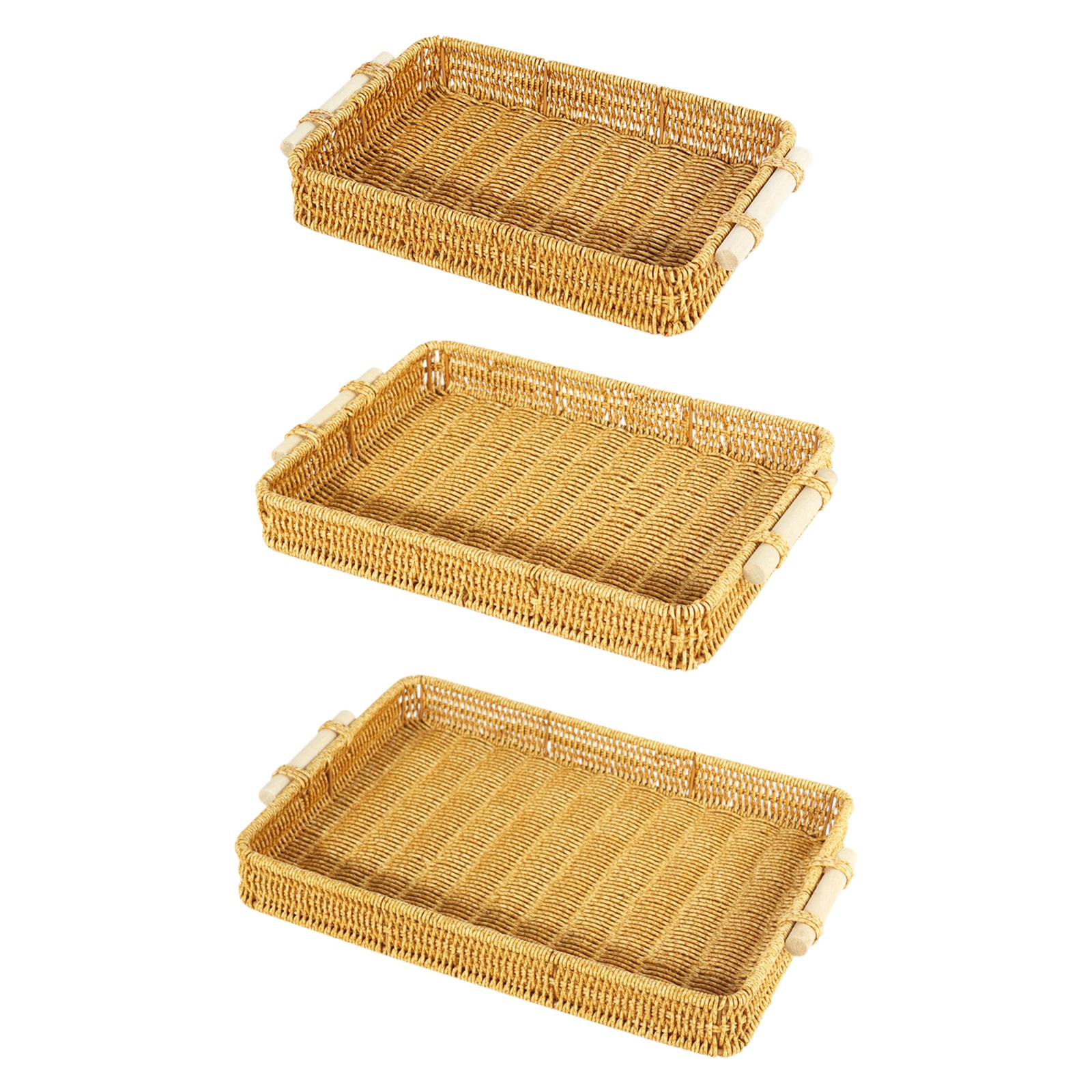 Imitation Rattan Woven Storage - Rattan Tray Handle review and price