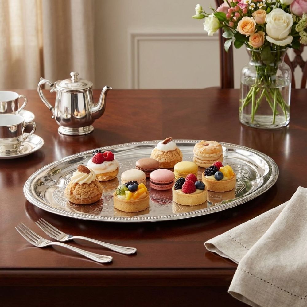 New Embossed Cake Tray Stainle - Travertine Tray Oval review and price