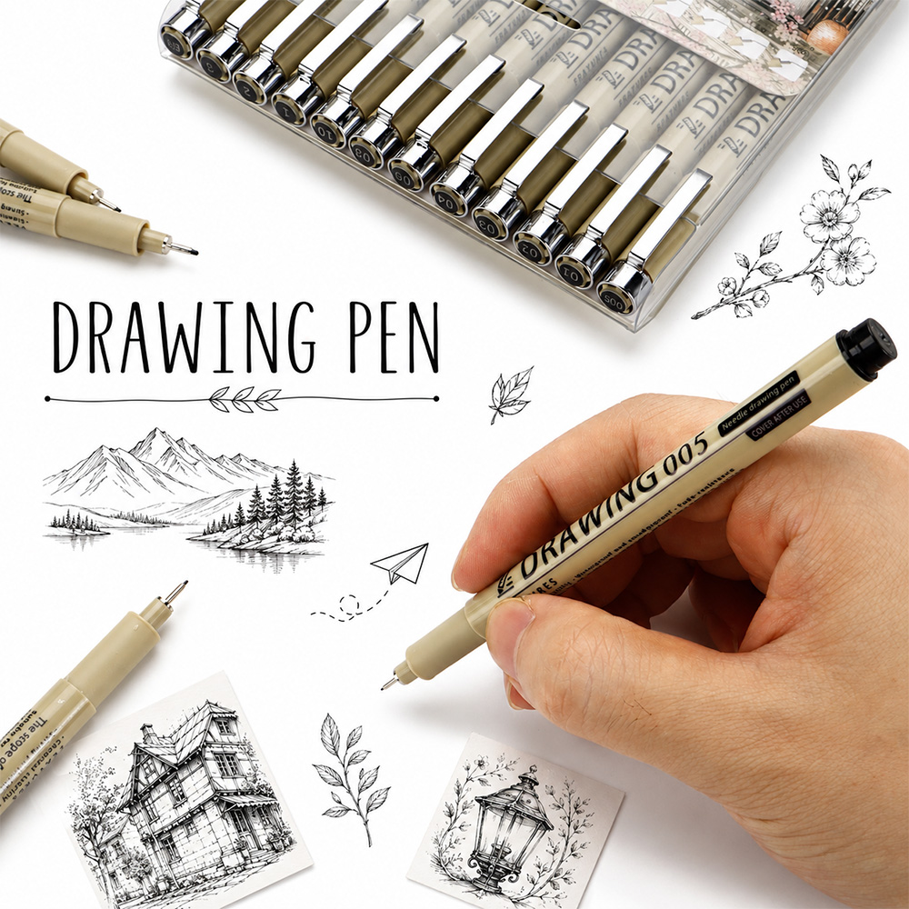 12 Size Fine Line Micron Pens  - Interior Design Drawing review and price
