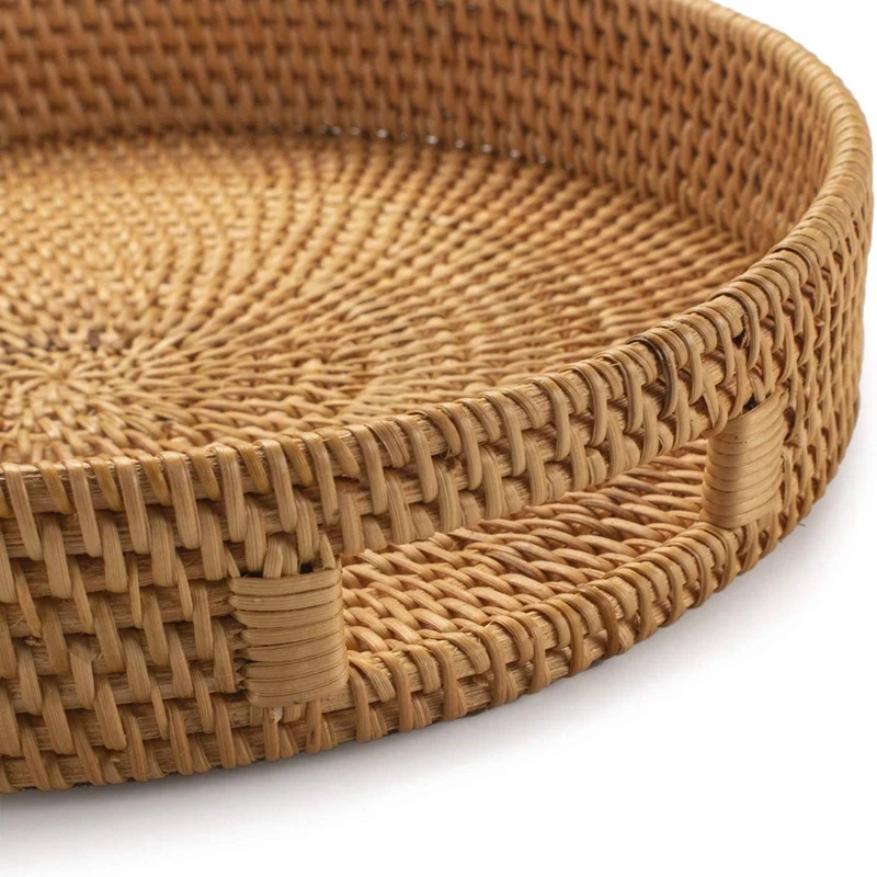 Round Rattan Serving Tray Deco - Rattan Tray Handle review and price