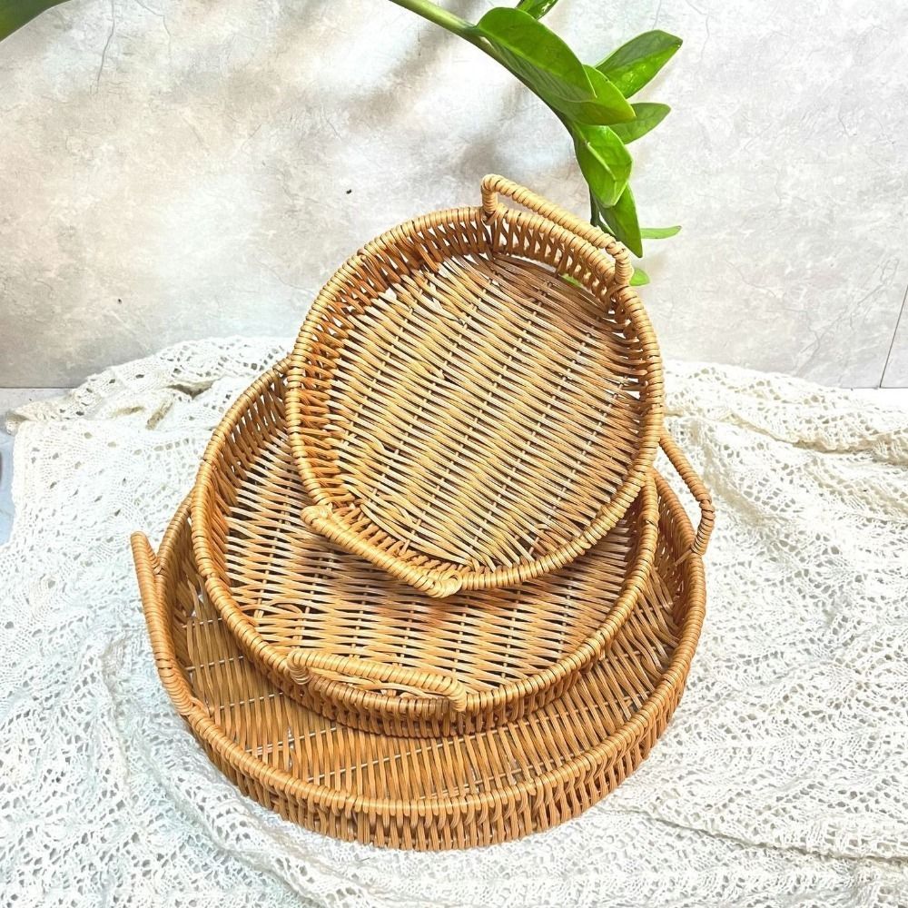 Large Capacity Imitation Ratta - Rattan Tray Handle review and price
